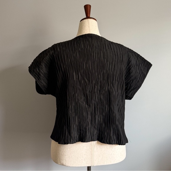 Black Pleated Women's Top - Picture 4 of 4